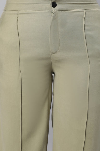 Green Parallel Fit Trouser Pants