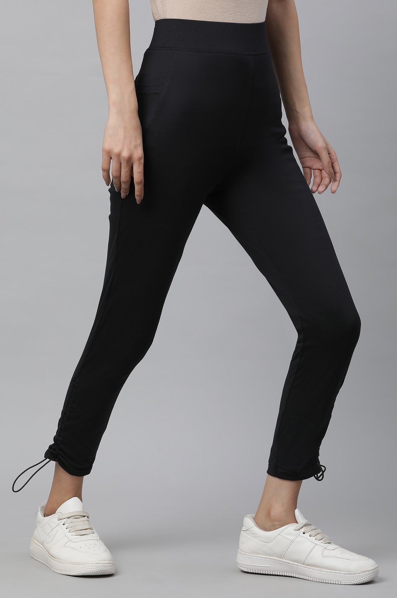 Black Drawstring Yoga Tights