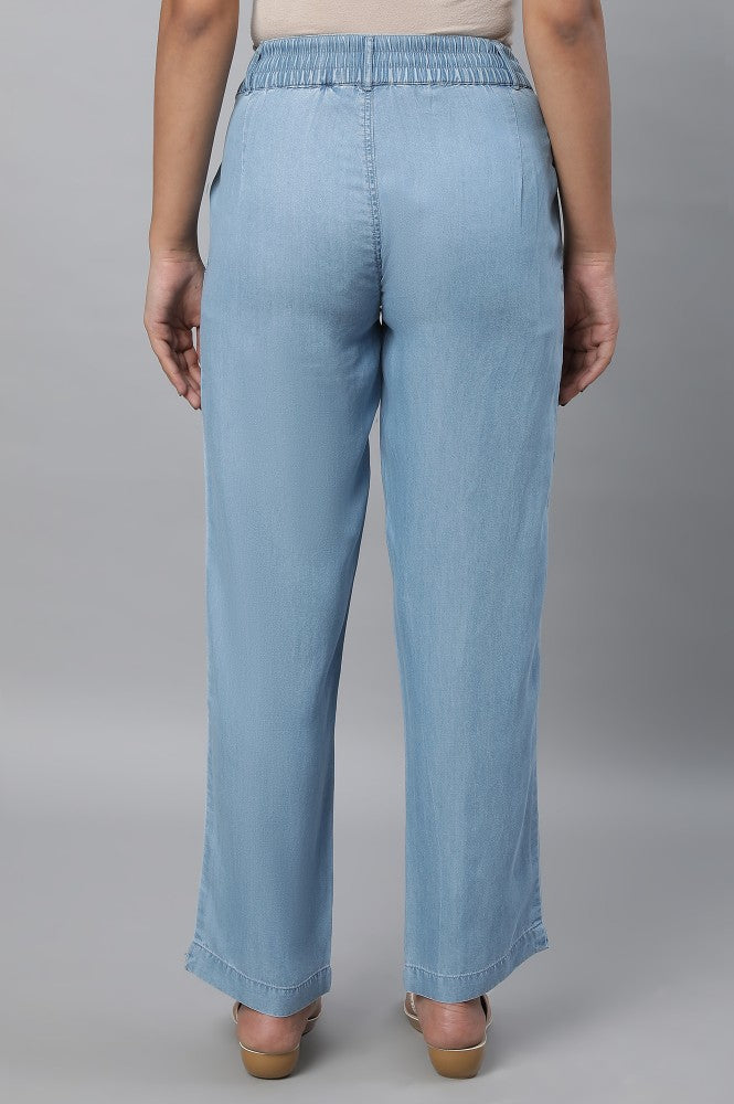 Blue Parallel Denim Pants