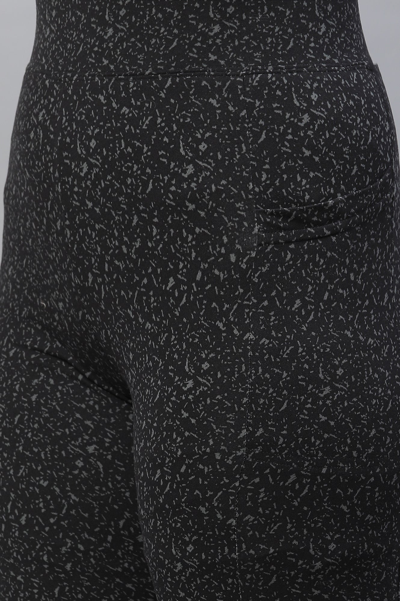 Black Printed Yoga Tights