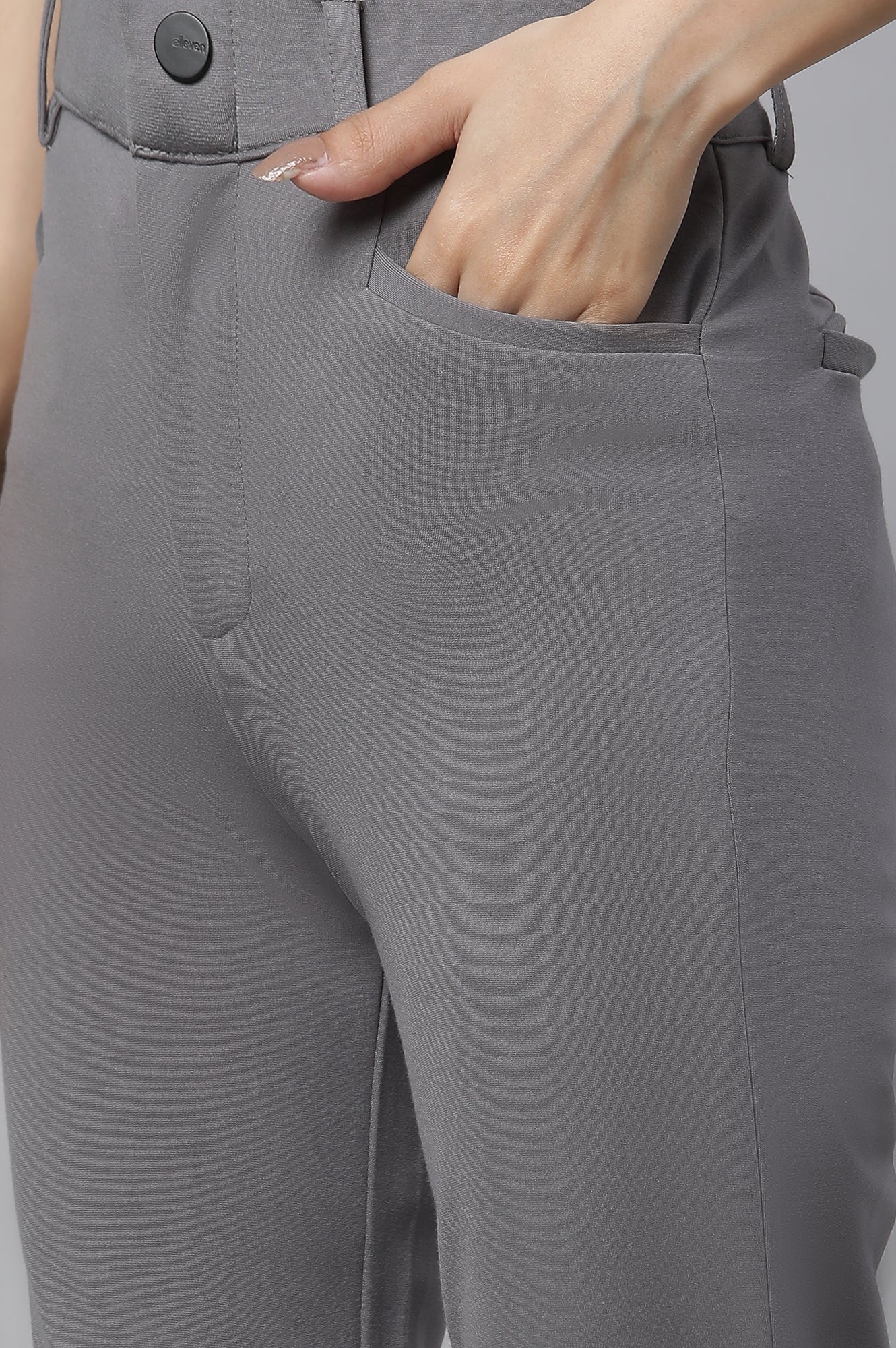 Grey Slim Fit Trouser Pants