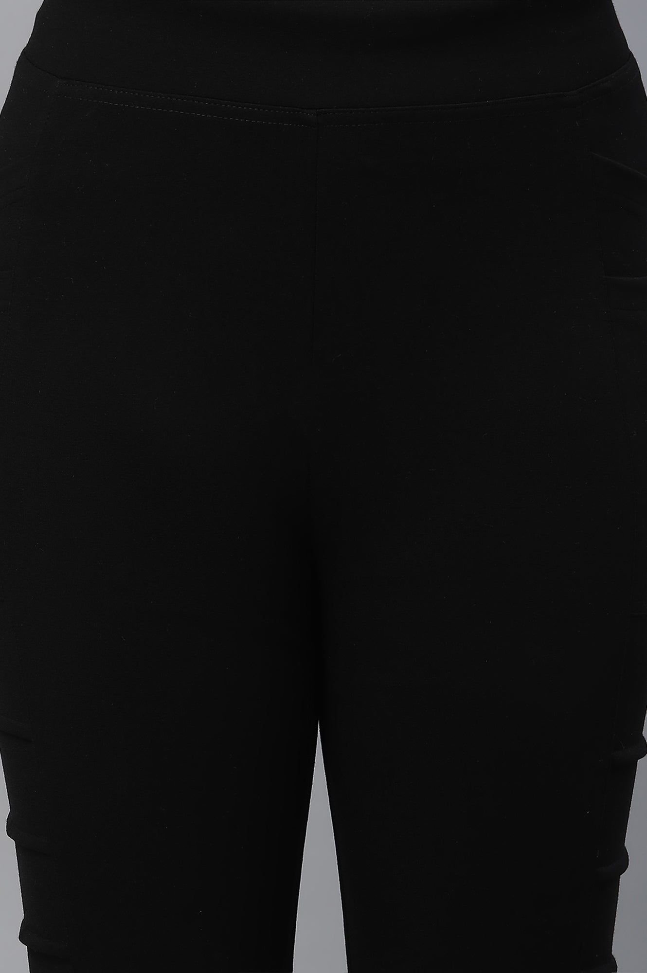 Black Solid Yoga Tights