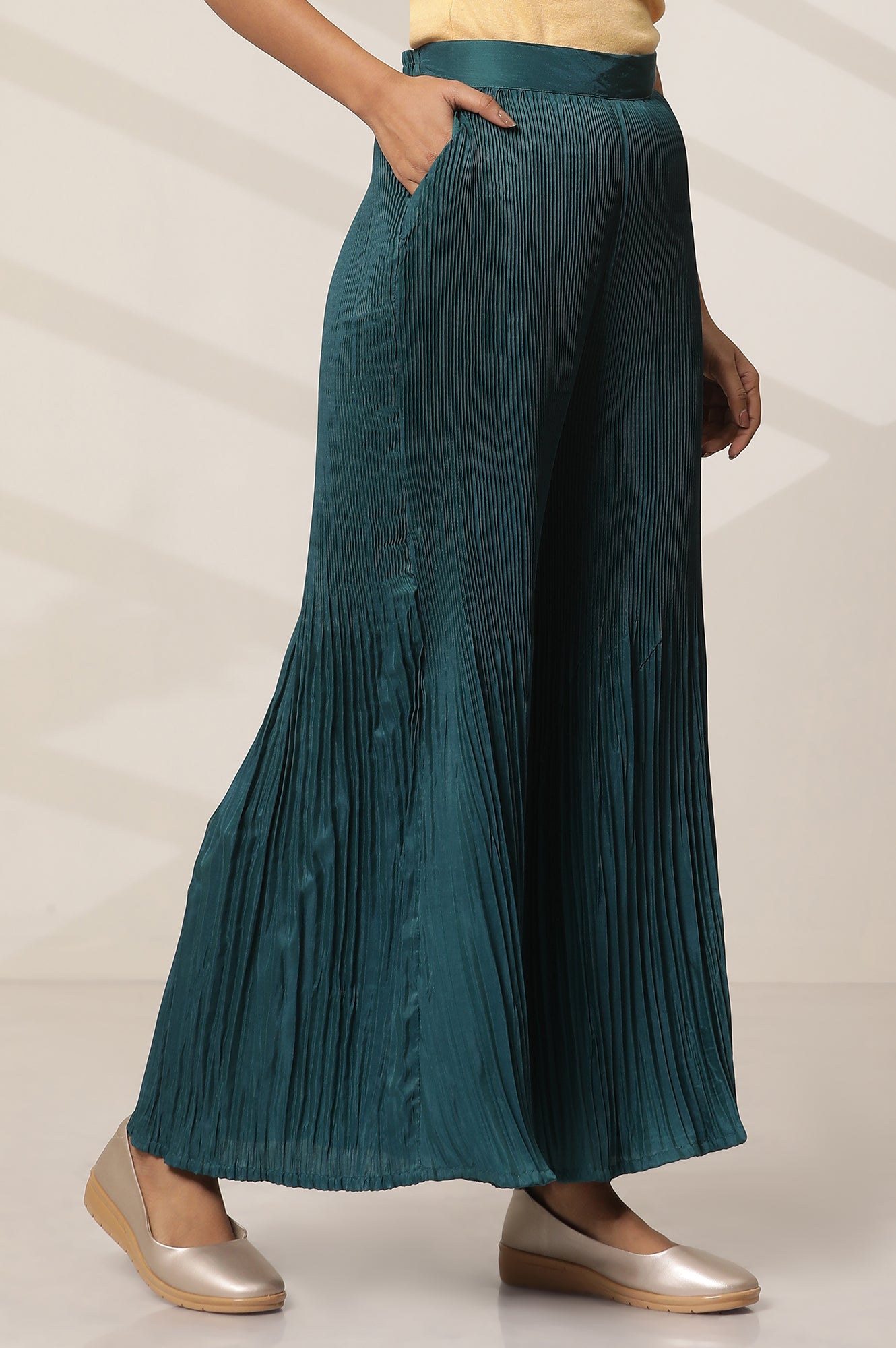 Peacock Blue Pleated Sharara