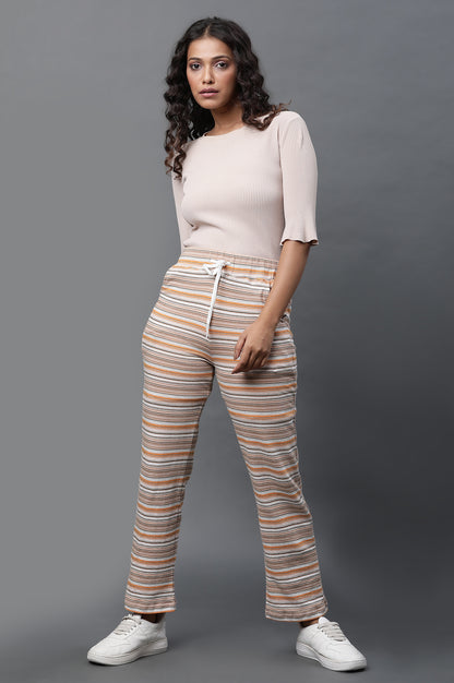 Multi-coloured Stripe Printed Lounge Wear Pants