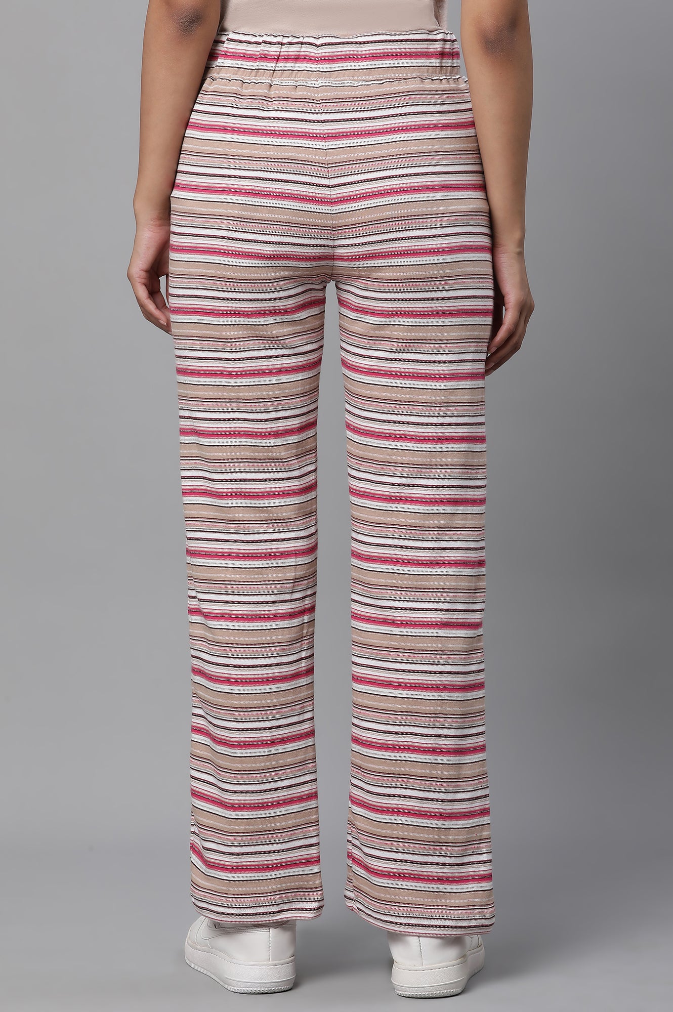 Multi-coloured Stripe Printed Lounge Wear Pants