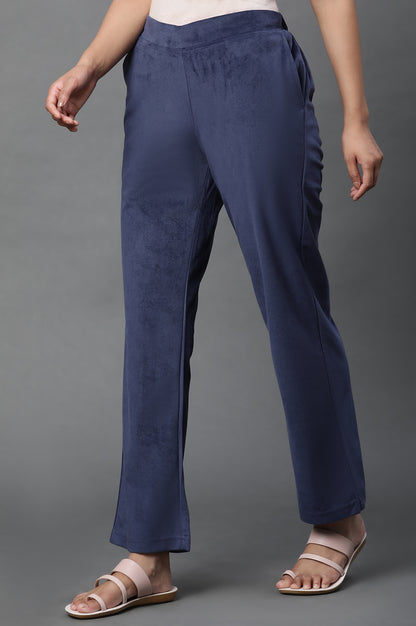 Blue Velvet Straight Pants