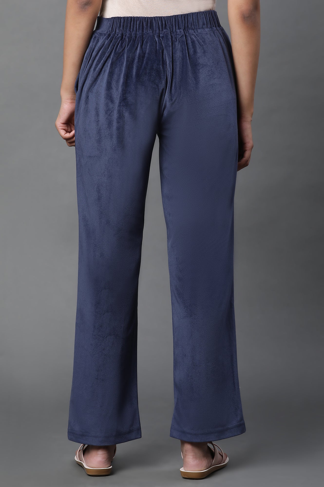 Blue Velvet Straight Pants