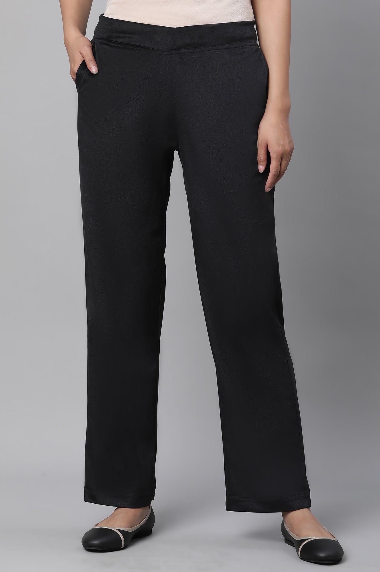 Black Velvet Straight Pants