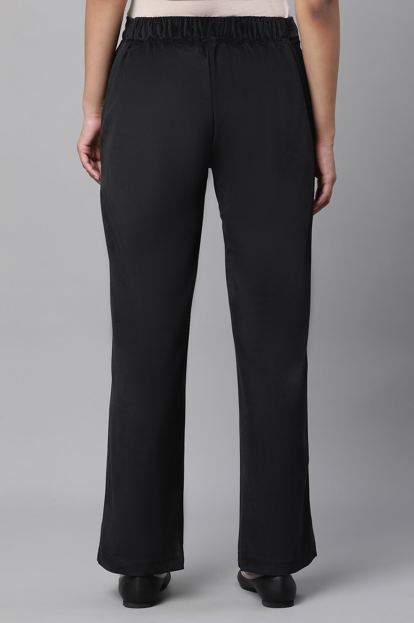 Black Velvet Straight Pants