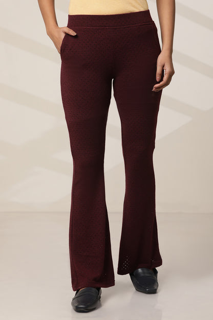 Purple Boot Cut Parallel Pants