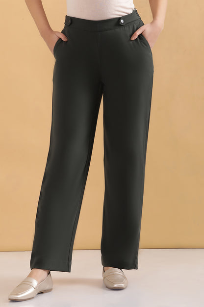 Olive Green Formal Parallel Pants