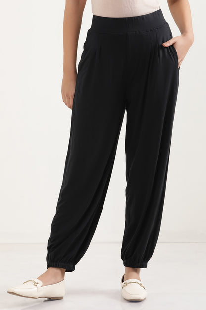 Black Pleated Harem Pants