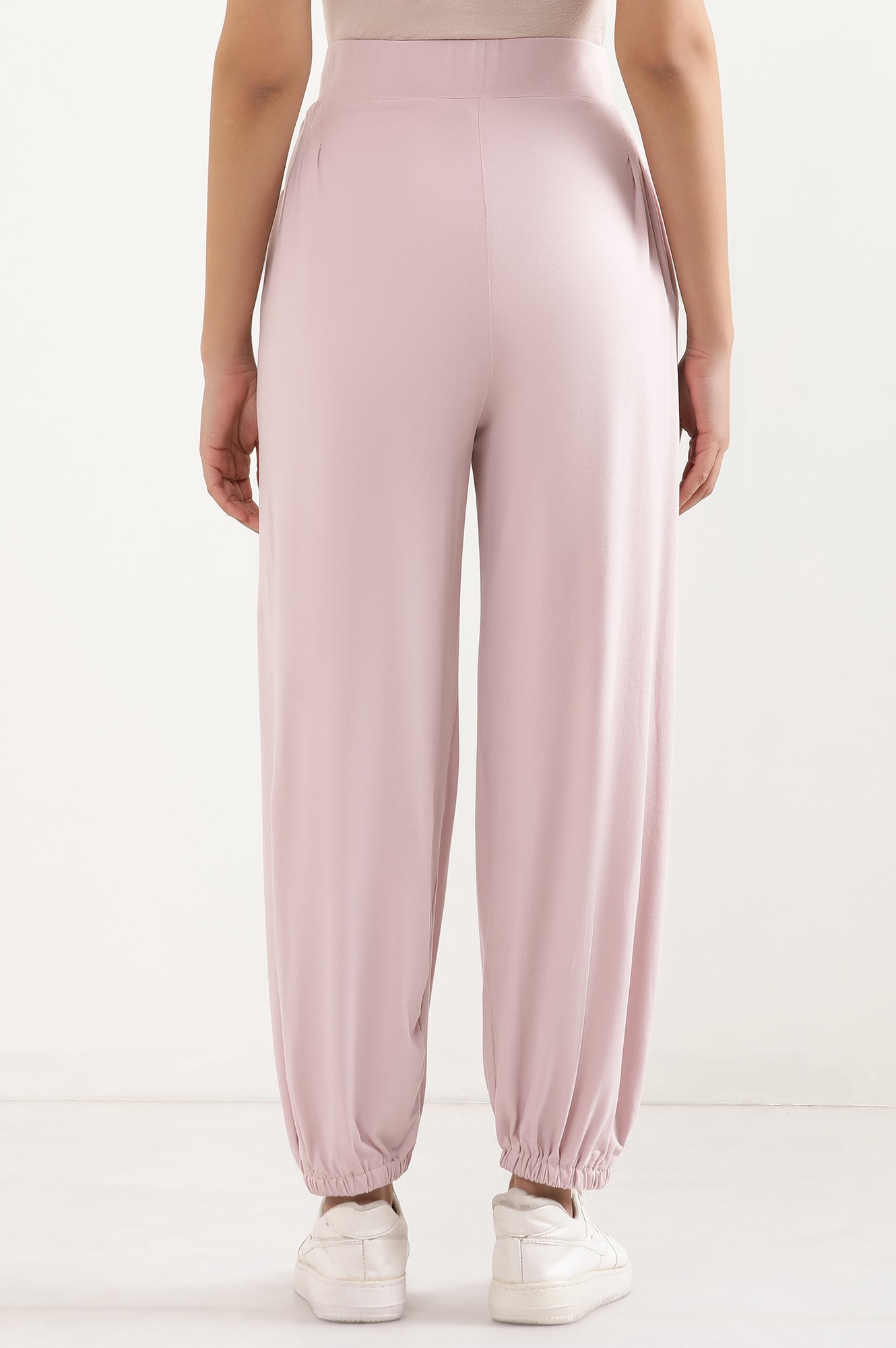 Peach Pleated Harem Pants