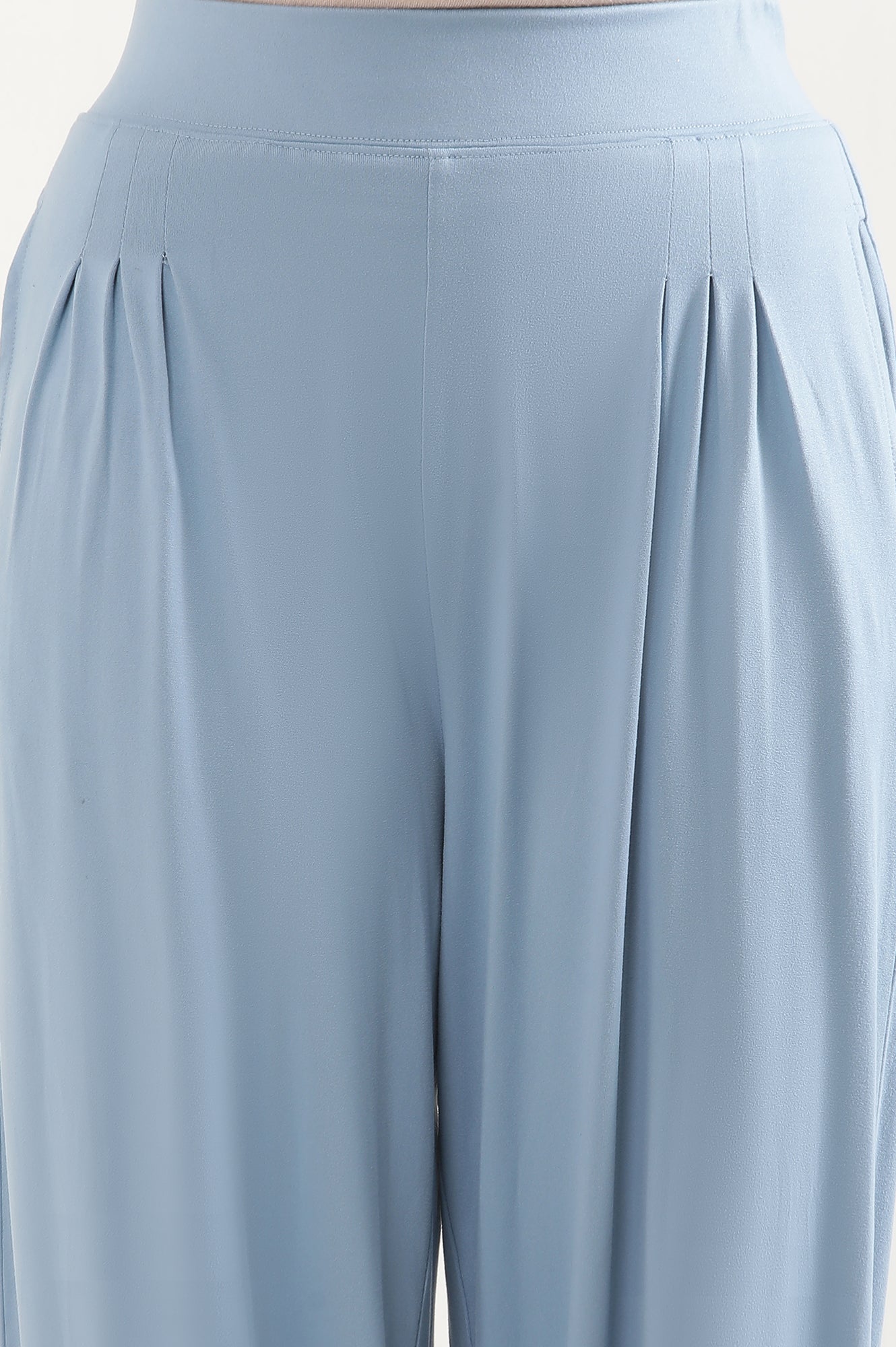 Blue Pleated Harem Pants