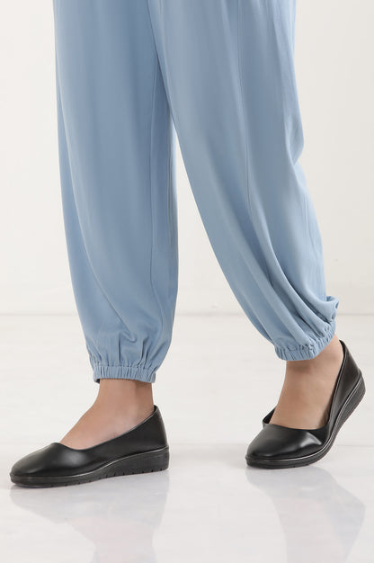 Blue Pleated Harem Pants