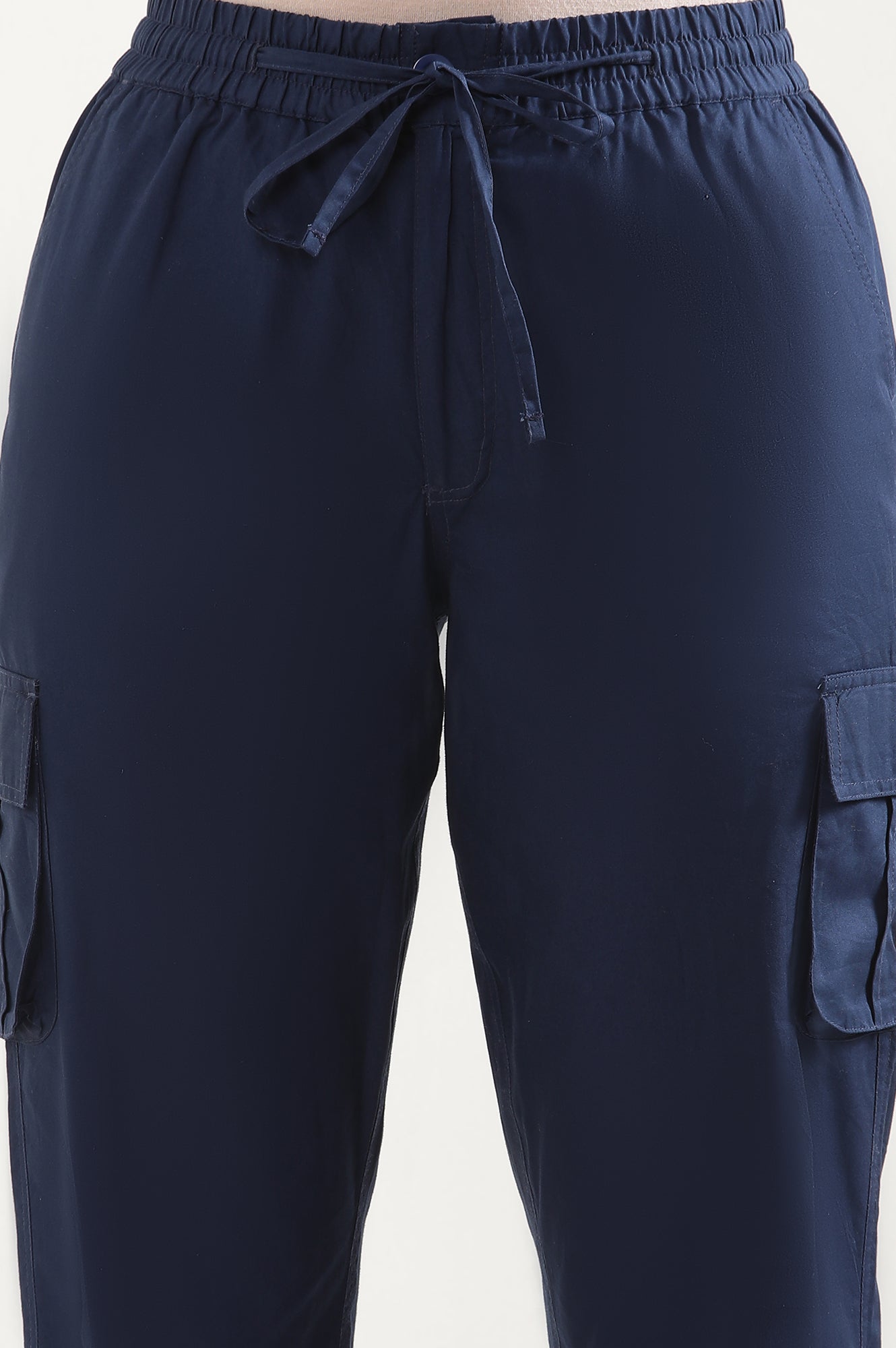 Blue Six Pocket Cargo Paants