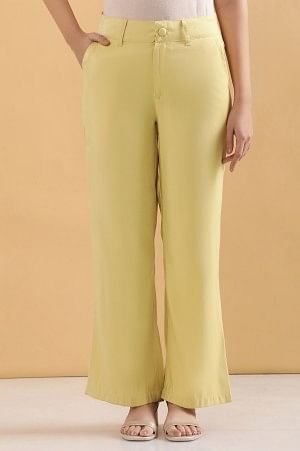 Yellow Boot Cut Fir Straight Pants