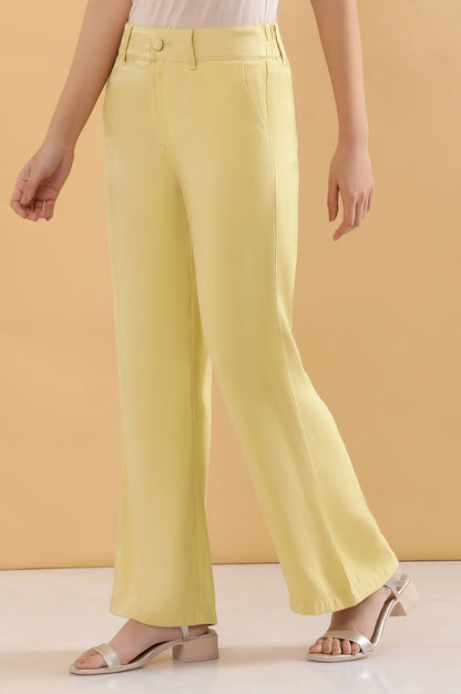 Yellow Boot Cut Fir Straight Pants