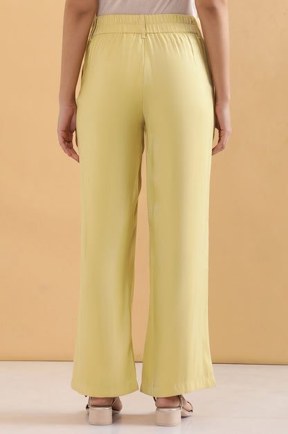 Yellow Boot Cut Fir Straight Pants