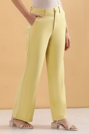 Yellow Boot Cut Fir Straight Pants