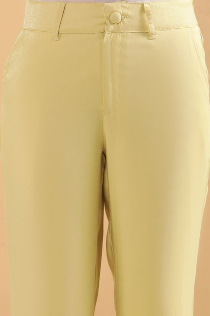 Yellow Boot Cut Fir Straight Pants