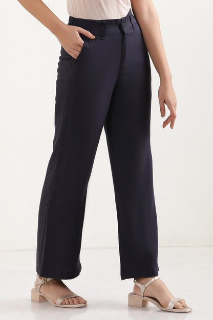 Blue Boot Cut Fir Straight Pants